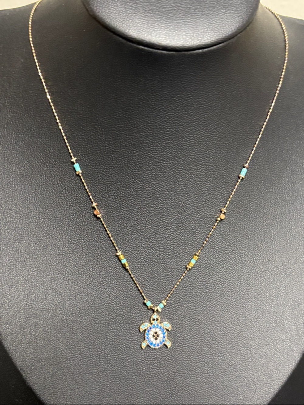 Dainty Gold Tone Turtle Necklace